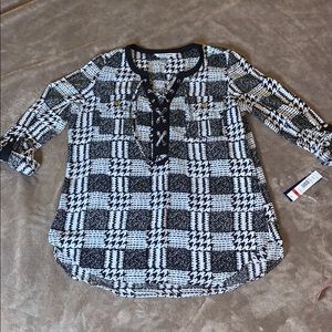 NEW Black & White Blouse (XS)